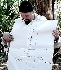 Conrad holding the plan