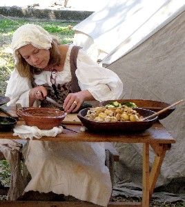 Jill-Handed Red helping with food prep