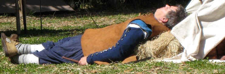 Sleeping re-enactor