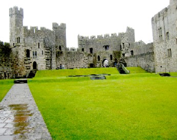 One View of Caenarfon Castle Grounds Inside